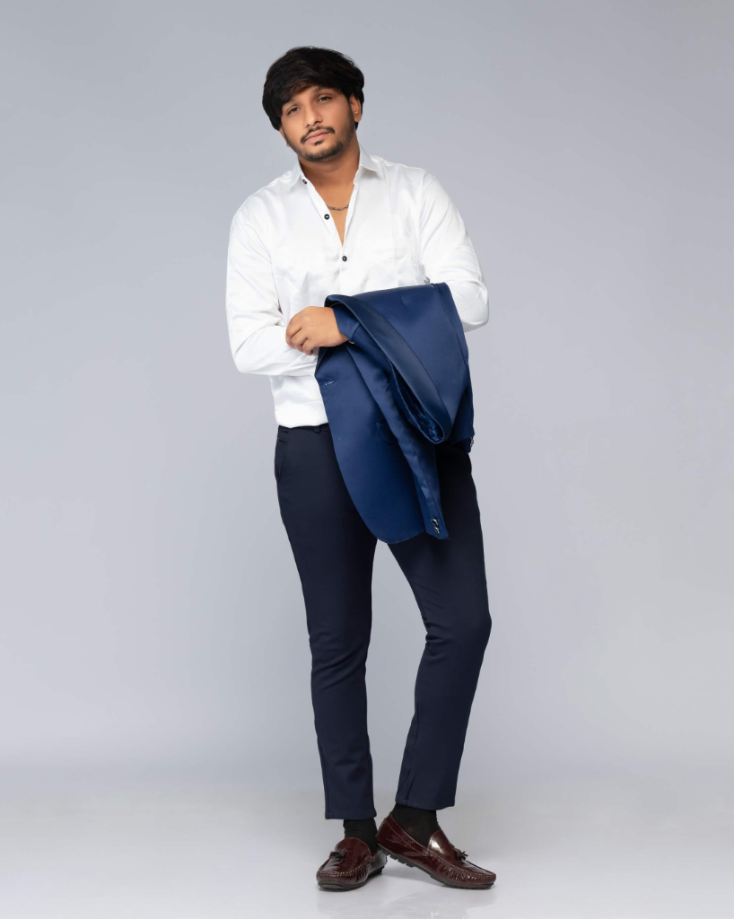 Hyper King Formal White Shirt & Blue Suit Blazer